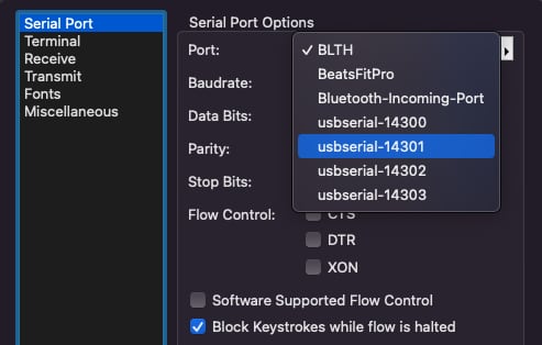 mac coolterm usb serial